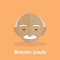 Mahatma Gandhi. Minimalist portrait. Non-violence concept. Vector illustration, flat design Royalty Free Stock Photo