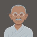 Mahatma Gandhi Pixel Art Illustration Royalty Free Stock Photo