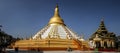 Panoramic view of the Mahazedi Pagoda under the midday sun, Bago, Bago region, Myanmar Royalty Free Stock Photo