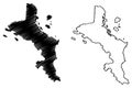 Mahe island Republic of Seychelles, Indian Ocean, Inner Islands map vector illustration, scribble sketch Ile MahÃÂ©, Les Mamelles