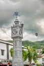 MAHE, SEYCHELLES - SEPTEMBER 15, 2017: The clock tower of Victoria is also known as Little Big Ben Royalty Free Stock Photo