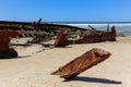 Maheno ship wreck on Fraser Island beach Royalty Free Stock Photo