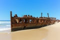 Maheno ship wreck on Fraser Island beach Royalty Free Stock Photo