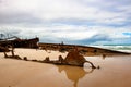 Shipwreck Maheno Fraser Island, Australia, Shipwreck and dramatic sky Royalty Free Stock Photo