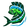 Mahi-Mahi Fish Mascot Logo Illustration Royalty Free Stock Photo