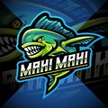 Mahi mahi fish esport mascot logo design Royalty Free Stock Photo