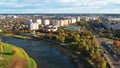 Mahiliou, Belarus. Mogilev Cityscape. Aerial View Of Skyline In Autumn Day. Bird`s-eye View