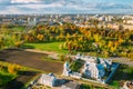 Mahiliou, Belarus. Mogilev Cityscape With Famous Landmarks - Church of Saints Boris and Gleb, and Church of the