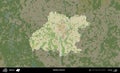 Mahilow District highlighted, Belarus. Topographic Humanitarian Royalty Free Stock Photo