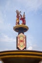 Mahir Mahar Monument in Palangkaraya, The monument depicts a pair of traditional dancers of Central Kalimantan. Royalty Free Stock Photo