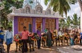 Mahishasura buffalo Puja in font of Durga temple, Kamalapur, Karnataka, India Royalty Free Stock Photo