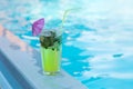 Mahito glass near the pool Royalty Free Stock Photo