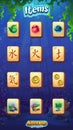 Mahjong fish world - item set fire, water, earth, air anr other Royalty Free Stock Photo