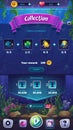 Mahjong fish world - vector mobile format collection screen