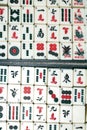 Mahjong Or mah-jongg Game Pieces and Dice Close Up Royalty Free Stock Photo