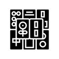 mahjong tiles board table glyph icon vector illustration