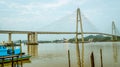 Mahkota Bridge across Mahakam River, Samarinda, Indonesia Royalty Free Stock Photo