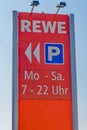 Sign of a supermarket in the surrounding countryside of Berlin, Germany Royalty Free Stock Photo