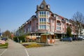 Street view with shops in a small town south of Berlin Royalty Free Stock Photo