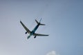 Maho Beach, Sint Maarten - 20th of October 2016: Low Flying Plan Royalty Free Stock Photo