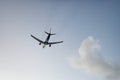 Maho Beach, Sint Maarten - 20th of October 2016: Low Flying Plan Royalty Free Stock Photo