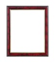 Mahogany and gold wooden picture frame on white background with clipping path Royalty Free Stock Photo