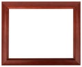 Mahogany picture frame isolated on white color. Royalty Free Stock Photo