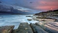 Mahon Pool and Maroubra with incoming storm Royalty Free Stock Photo