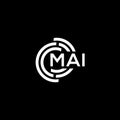 MAI letter logo design. MAI monogram initials letter logo concept. MAI letter design in black background Royalty Free Stock Photo