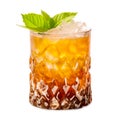 Mai Tai cocktail in a classic tiki glass with crushed ice and a fresh mint Royalty Free Stock Photo