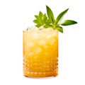 Mai Tai cocktail in a classic tiki glass with crushed ice and a fresh mint Royalty Free Stock Photo