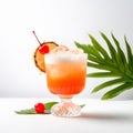 Mai Tai cocktail in a classic tiki glass with crushed ice and a fresh mint Royalty Free Stock Photo