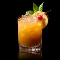Mai Tai cocktail in classic tiki glass with crushed ice, pineapple and mint Royalty Free Stock Photo