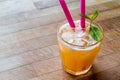 Mai Tai Cocktail with mint leaves and ice. Royalty Free Stock Photo