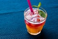 Mai Tai Cocktail with mint leaves and ice. Royalty Free Stock Photo