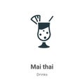 Mai thai vector icon on white background. Flat vector mai thai icon symbol sign from modern drinks collection for mobile concept