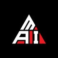 MAI triangle letter logo design with triangle shape. MAI triangle logo design monogram. MAI triangle vector logo template with red Royalty Free Stock Photo