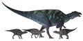 Maiasaura Dinosaur with Babies Royalty Free Stock Photo