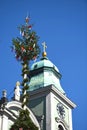 Maypole installation in Linz on the danube Upper Austria