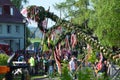 Maypole installation in Lenzing, Austria