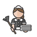 Maid avatar. Babysitter and cleaner. Profile user, person. People icon. Vector illustration