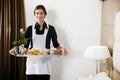 Maid Carrying Breakfast Tray Royalty Free Stock Photo