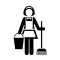 Maid cleaner vector icon Royalty Free Stock Photo