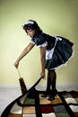 Maid cleaning Royalty Free Stock Photo