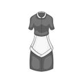 Maid costume icon, black monochrome style