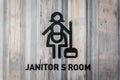 Maid with dust cleaner room symbol Royalty Free Stock Photo