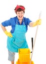 Maid Enjoys Her Job Royalty Free Stock Photo