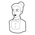 Maid icon, outline style