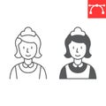 Maid line and glyph icon Royalty Free Stock Photo