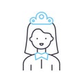 maid line icon, outline symbol, vector illustration, concept sign Royalty Free Stock Photo